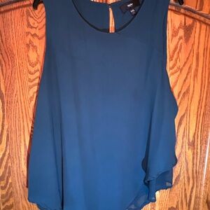 Elegant Sleeveless Bluish Green Blouse